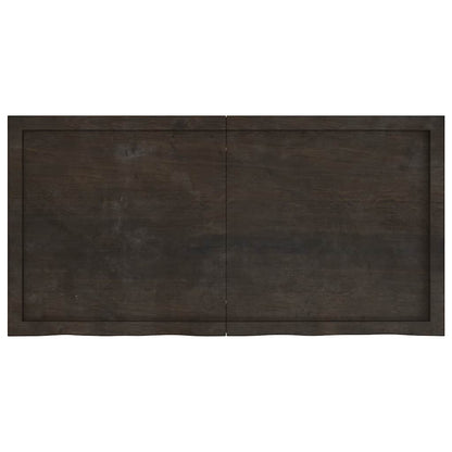 vidaXL Bathroom Countertop Dark Brown 120x60x(2-4) cm Treated Solid Wood 3