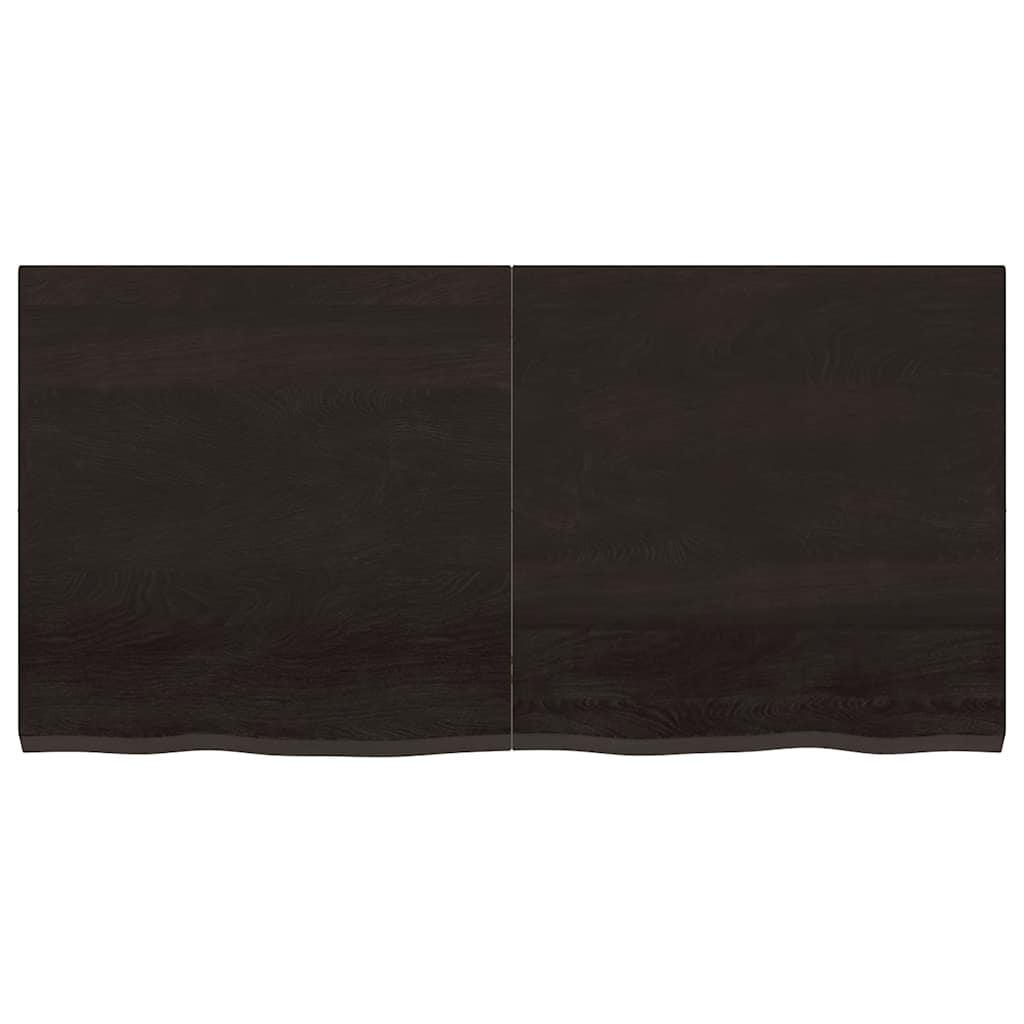 vidaXL Bathroom Countertop Dark Brown 120x60x(2-4) cm Treated Solid Wood 4