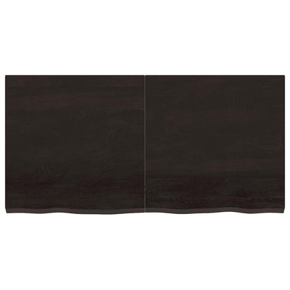 vidaXL Bathroom Countertop Dark Brown 120x60x(2-4) cm Treated Solid Wood 4