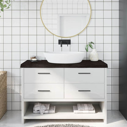 vidaXL Bathroom Countertop 100x60x(2-6) Solid Wood Dark Brown