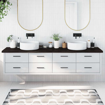 vidaXL Bathroom Countertop 100x50x(2-4) Solid Wood Dark Brown
