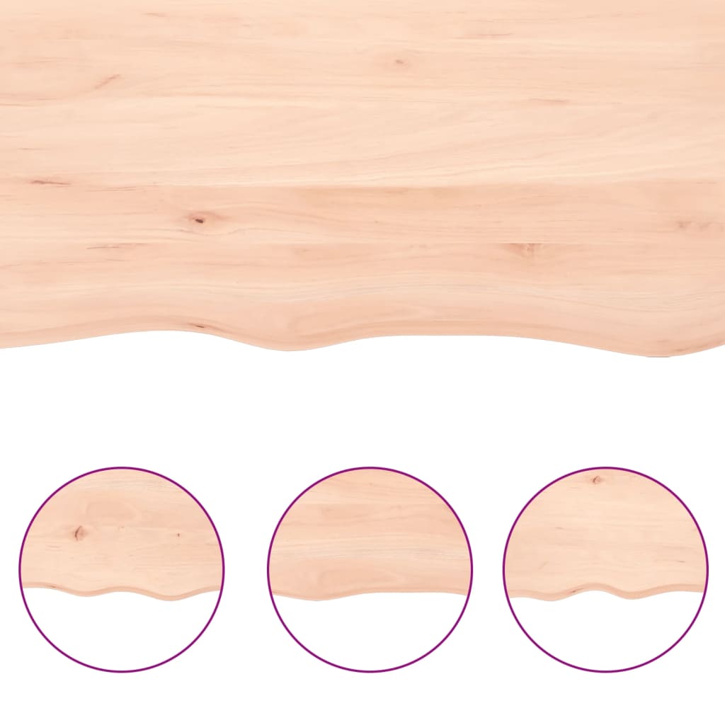 vidaXL Table Top 80x40x(2-4) cm Untreated Solid Wood Oak 5