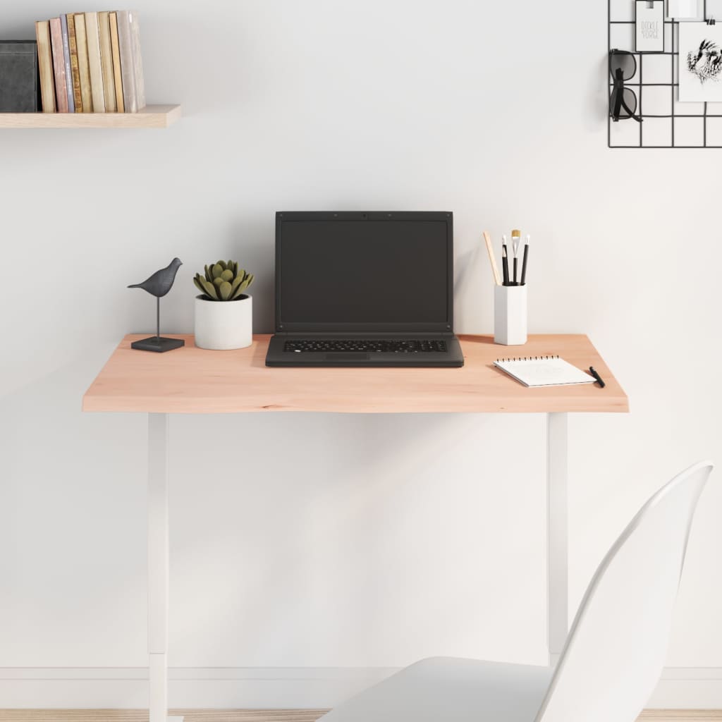 vidaXL Table Top 80x60x2 cm Untreated Solid Wood Oak 1