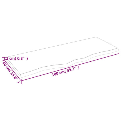 vidaXL Table Top 100x40x2 cm Untreated Solid Wood Oak 6