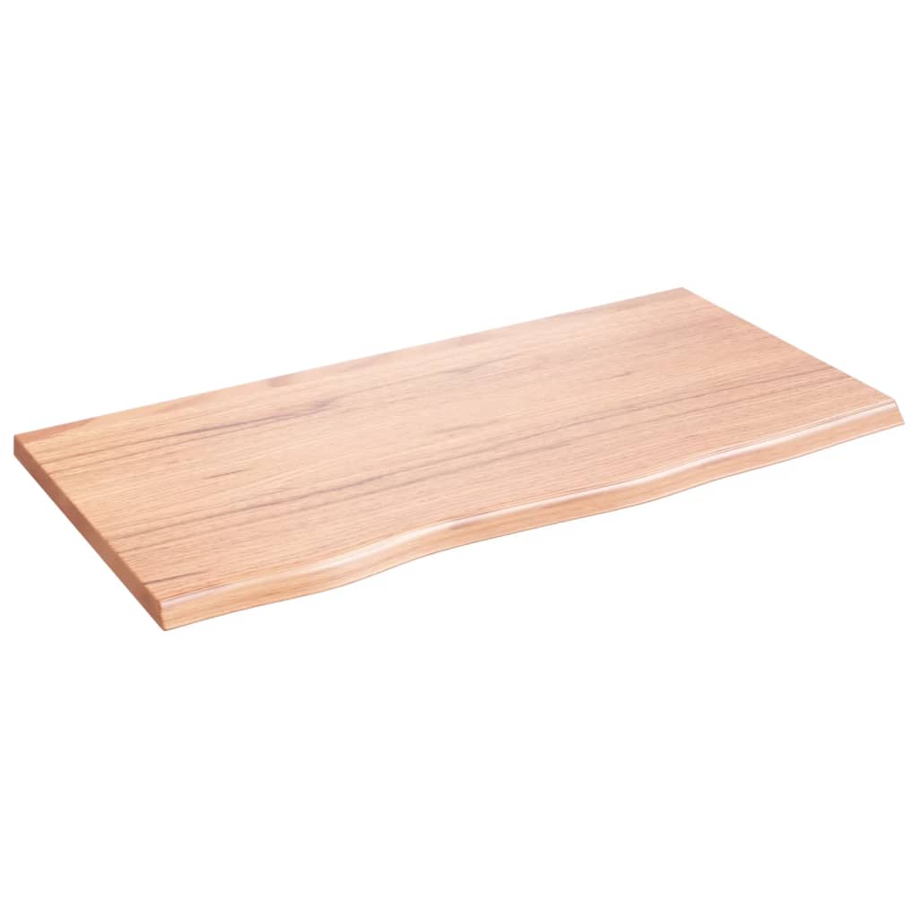 vidaXL Table Top Light Brown 80x40x2 cm Treated Solid Wood Oak 2