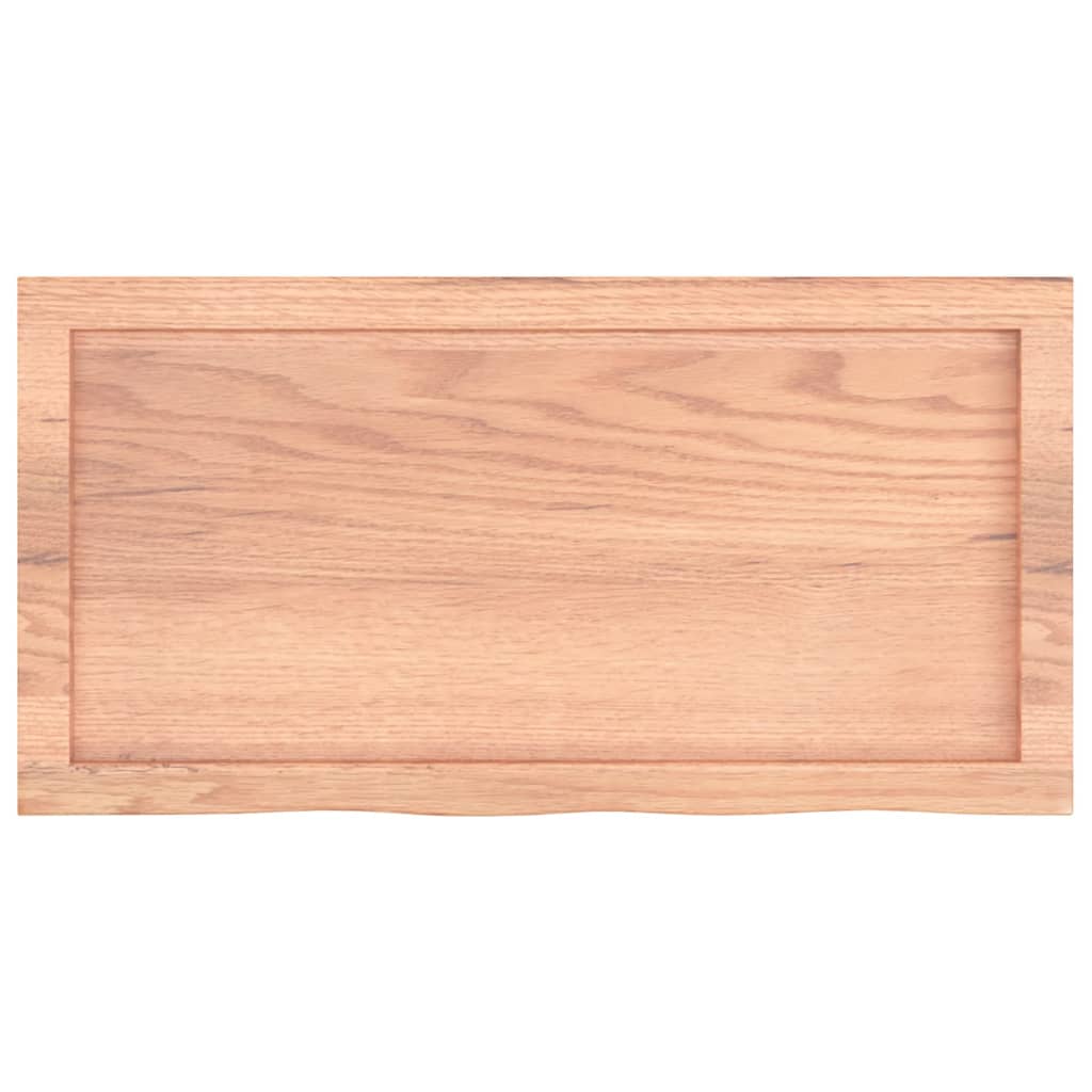 Table Top 60x40x(2-4) Treated Solid Wood Oak Light brown Depth 40 cm Height 4 cm 80 cm