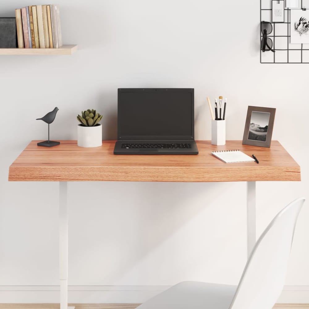 Table Top 60x40x(2-6) Treated Solid Wood Oak Light Brown 100 cm