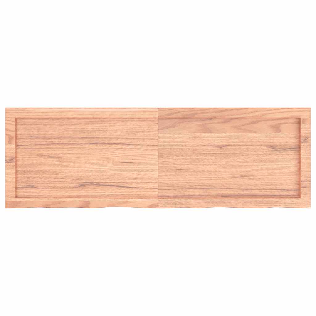 vidaXL Table Top Light Brown 120x40x(2-4) cm Treated Solid Wood Oak 4