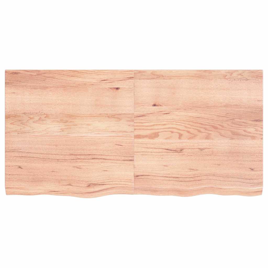 vidaXL Table Top Light Brown 120x60x(2-4) cm Treated Solid Wood Oak 2