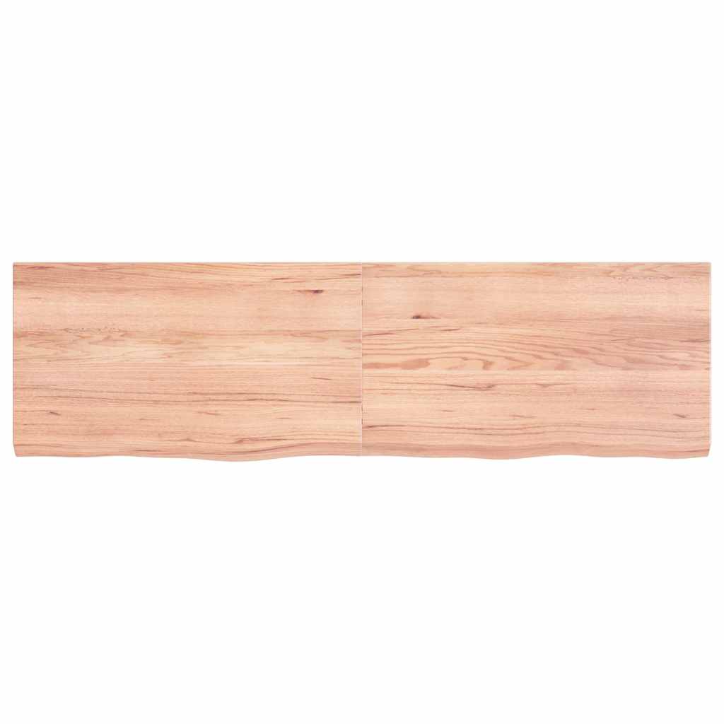 vidaXL Table Top Light Brown 140x40x(2-4) cm Treated Solid Wood Oak 2