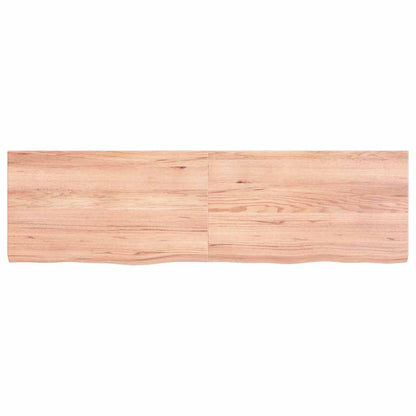 vidaXL Table Top Light Brown 140x40x(2-4) cm Treated Solid Wood Oak 2