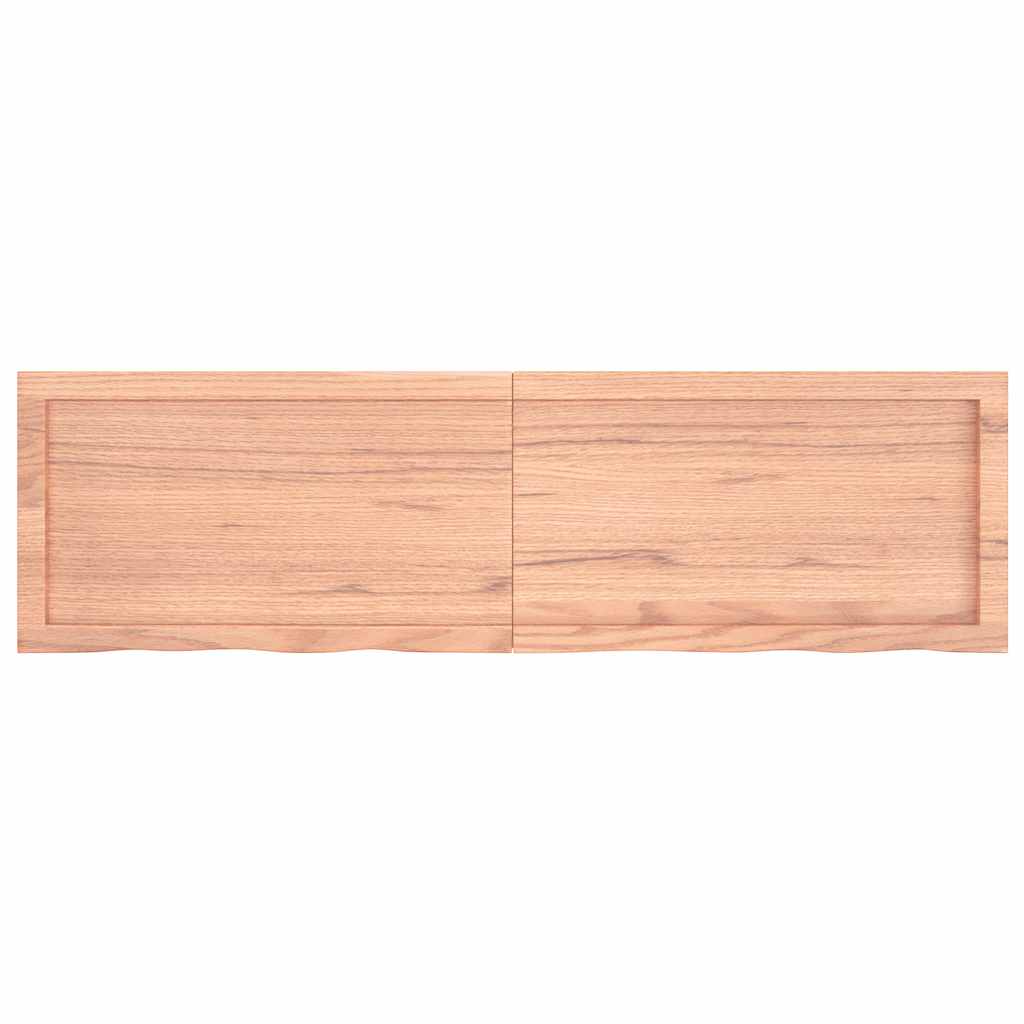 vidaXL Table Top Light Brown 140x40x(2-4) cm Treated Solid Wood Oak 3