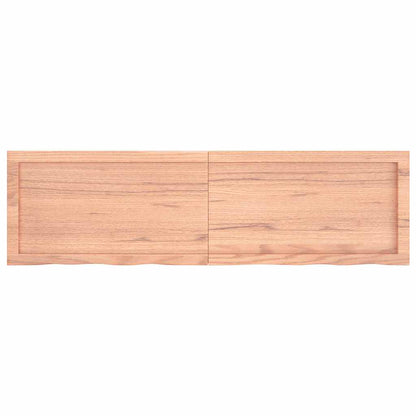 vidaXL Table Top Light Brown 140x40x(2-4) cm Treated Solid Wood Oak 3