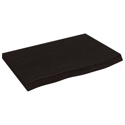 vidaXL Table Top Dark Brown 60x40x(2-4) cm Treated Solid Wood Oak 2