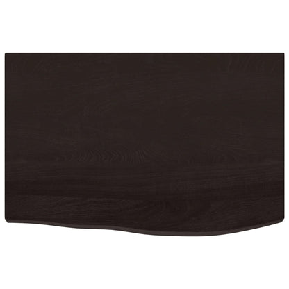 vidaXL Table Top Dark Brown 60x40x(2-4) cm Treated Solid Wood Oak 3