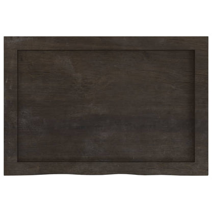 vidaXL Table Top Dark Brown 60x40x(2-4) cm Treated Solid Wood Oak 4
