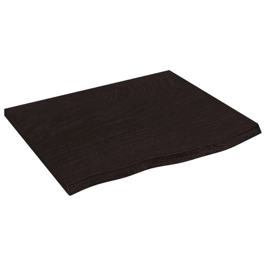 vidaXL Table Top Dark Brown 60x50x2 cm Treated Solid Wood Oak 2