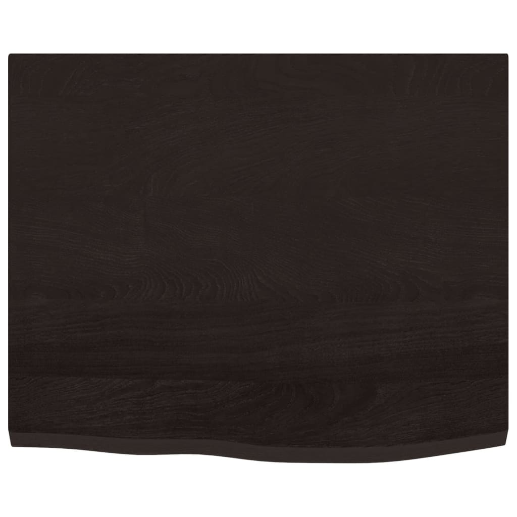 vidaXL Table Top Dark Brown 60x50x2 cm Treated Solid Wood Oak 3