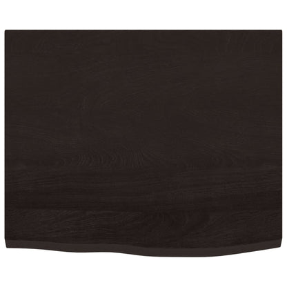 vidaXL Table Top Dark Brown 60x50x2 cm Treated Solid Wood Oak 3