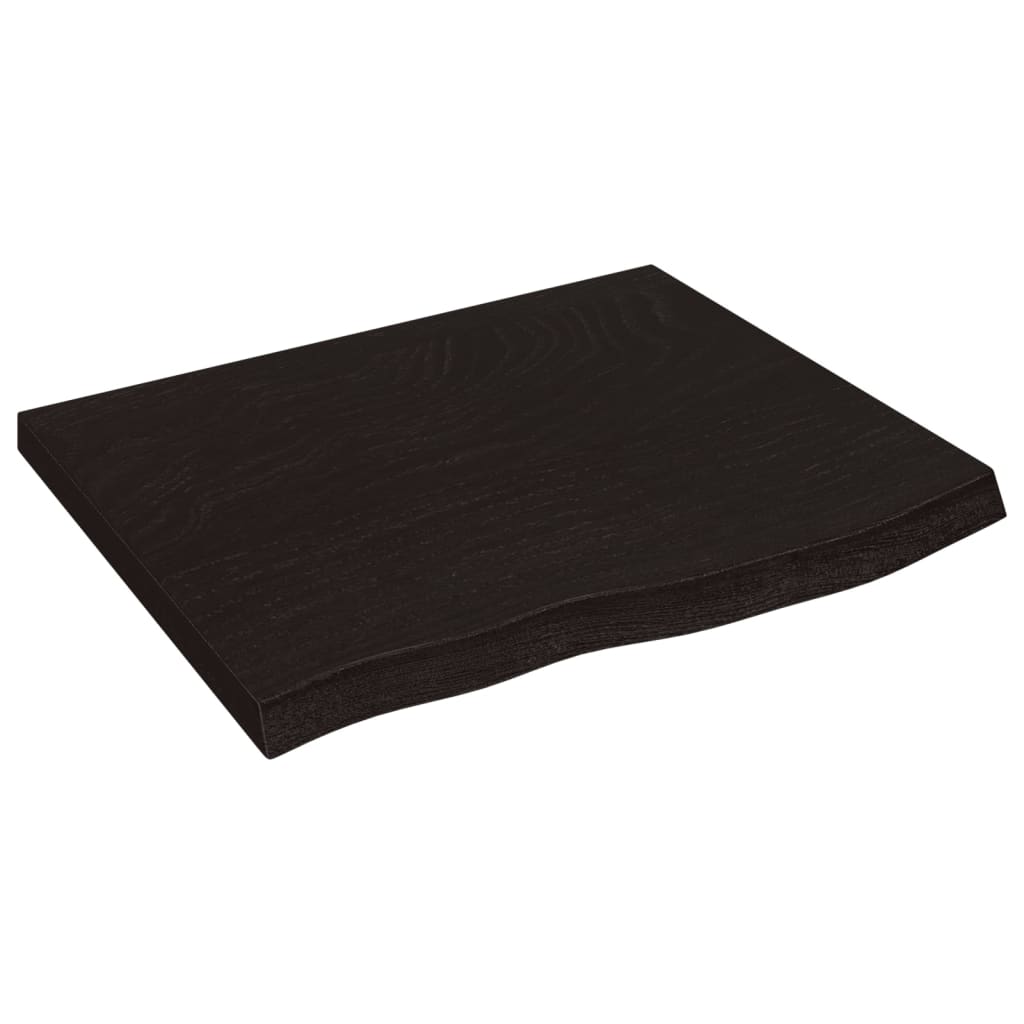 vidaXL Table Top Dark Brown 60x50x(2-4) cm Treated Solid Wood Oak 2