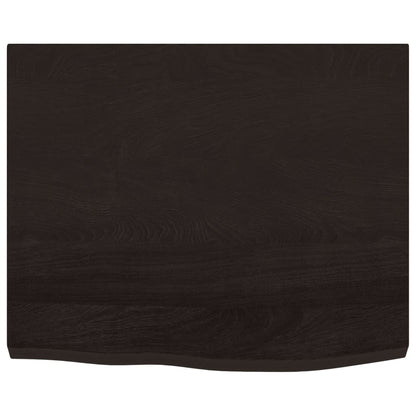 vidaXL Table Top Dark Brown 60x50x(2-4) cm Treated Solid Wood Oak 3