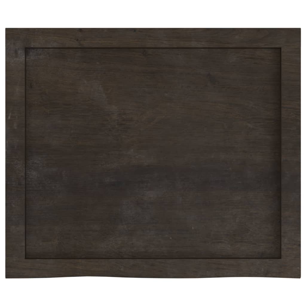 vidaXL Table Top Dark Brown 60x50x(2-4) cm Treated Solid Wood Oak 4