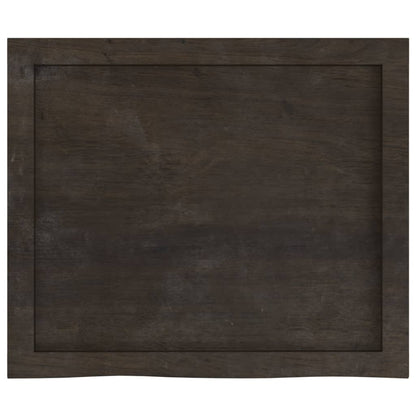 vidaXL Table Top Dark Brown 60x50x(2-4) cm Treated Solid Wood Oak 4
