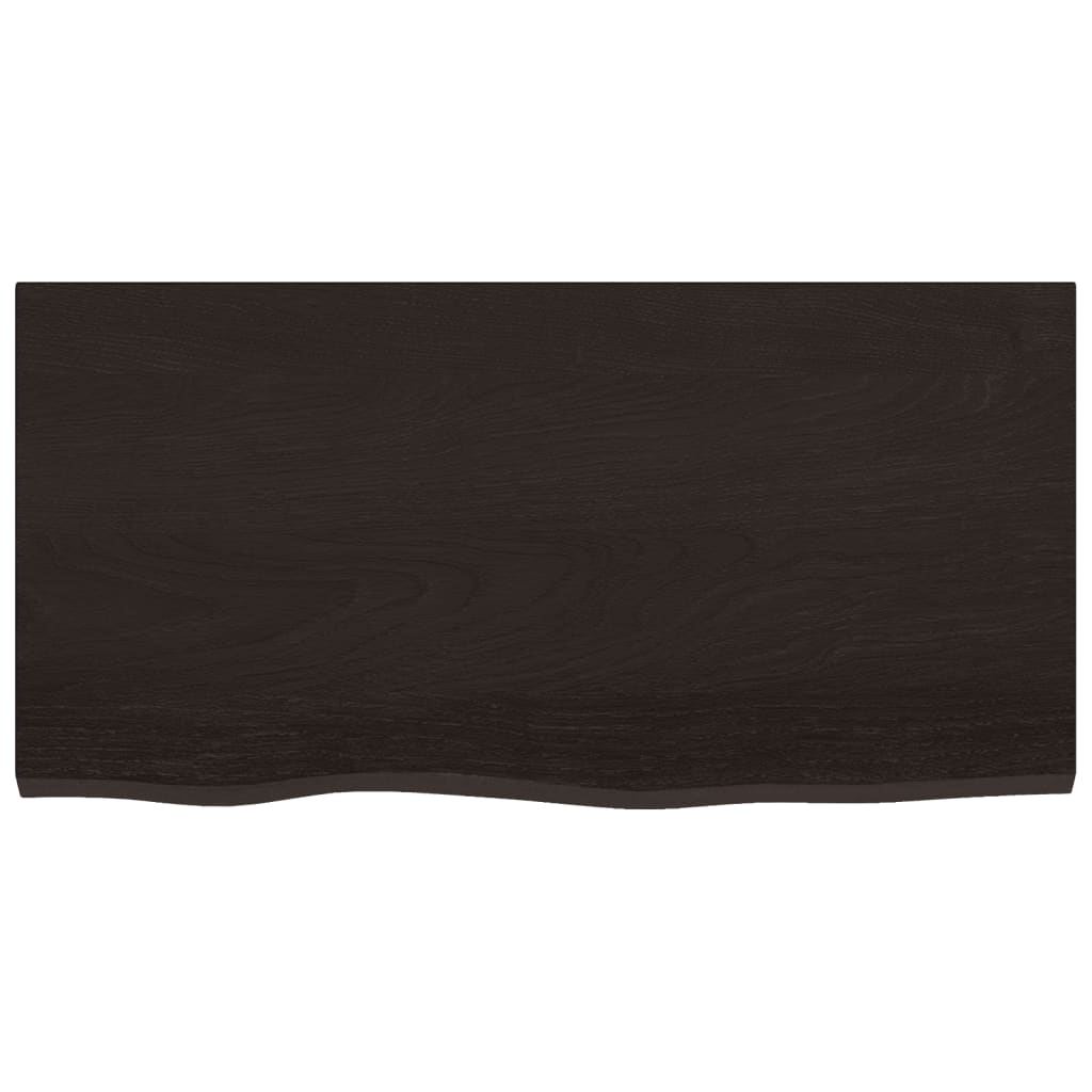vidaXL Table Top Dark Brown 80x40x2 cm Treated Solid Wood Oak 3