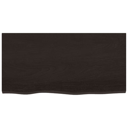 vidaXL Table Top Dark Brown 80x40x2 cm Treated Solid Wood Oak 3