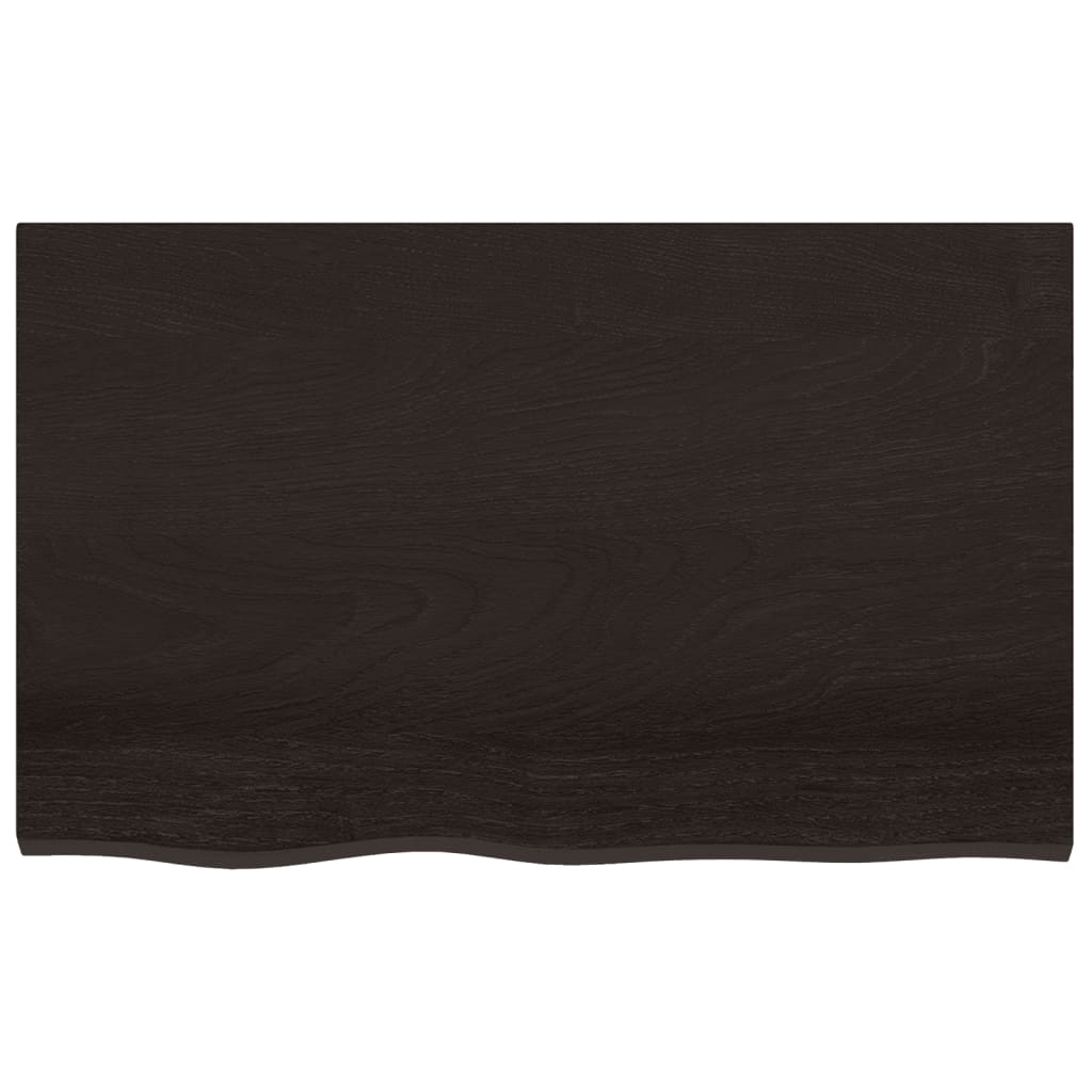 vidaXL Table Top Dark Brown 80x50x2 cm Treated Solid Wood Oak 3