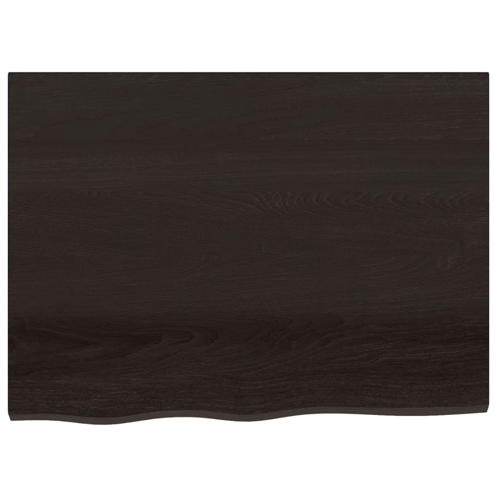 vidaXL Table Top Dark Brown 80x60x(2-6) cm Treated Solid Wood Oak 3
