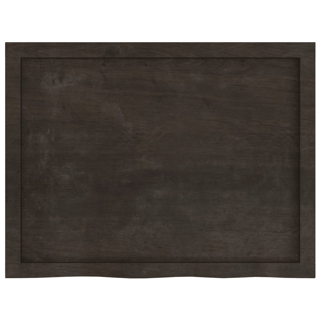 vidaXL Table Top Dark Brown 80x60x(2-6) cm Treated Solid Wood Oak 4