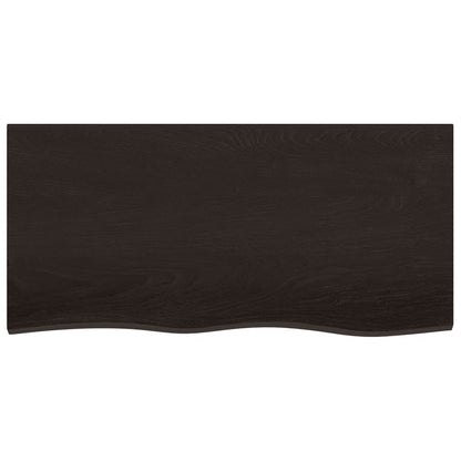 vidaXL Table Top Dark Brown 100x50x(2-6) cm Treated Solid Wood Oak 3