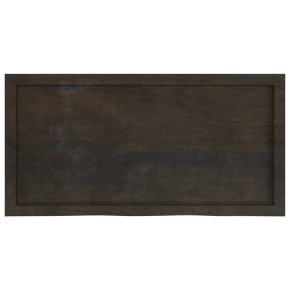 vidaXL Table Top Dark Brown 100x50x(2-6) cm Treated Solid Wood Oak 4