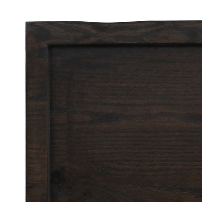 vidaXL Table Top Dark Brown 100x50x(2-6) cm Treated Solid Wood Oak 6