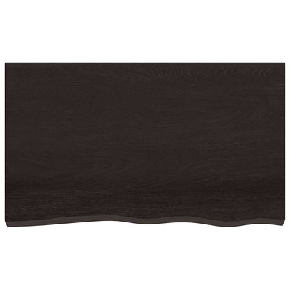 Table Top Dark Brown Treated Solid Wood Oak