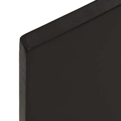Table Top Dark Brown Treated Solid Wood Oak