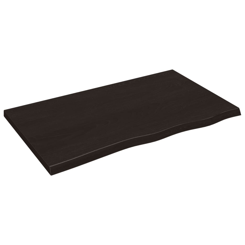 vidaXL Table Top Dark Brown 100x60x(2-4) cm Treated Solid Wood Oak 2