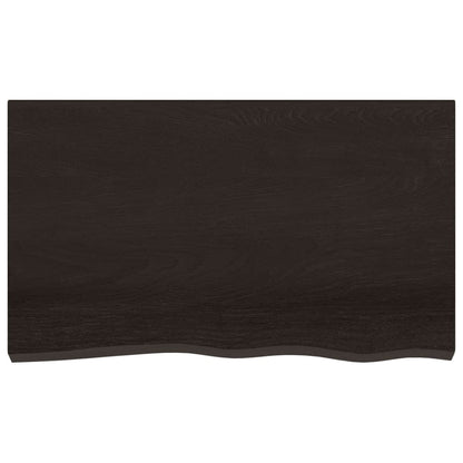 vidaXL Table Top Dark Brown 100x60x(2-4) cm Treated Solid Wood Oak 3