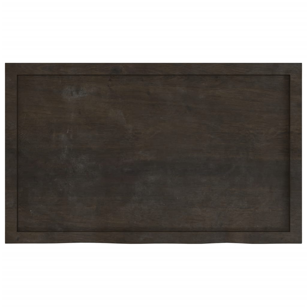vidaXL Table Top Dark Brown 100x60x(2-4) cm Treated Solid Wood Oak 4