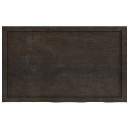 vidaXL Table Top Dark Brown 100x60x(2-4) cm Treated Solid Wood Oak 4