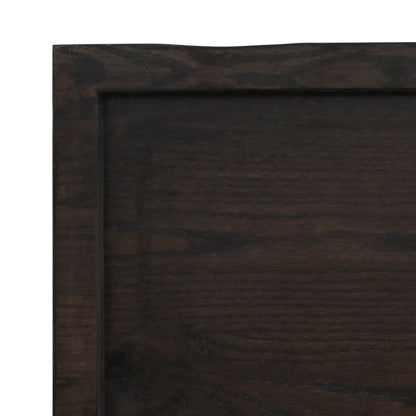 vidaXL Table Top Dark Brown 100x60x(2-4) cm Treated Solid Wood Oak 6