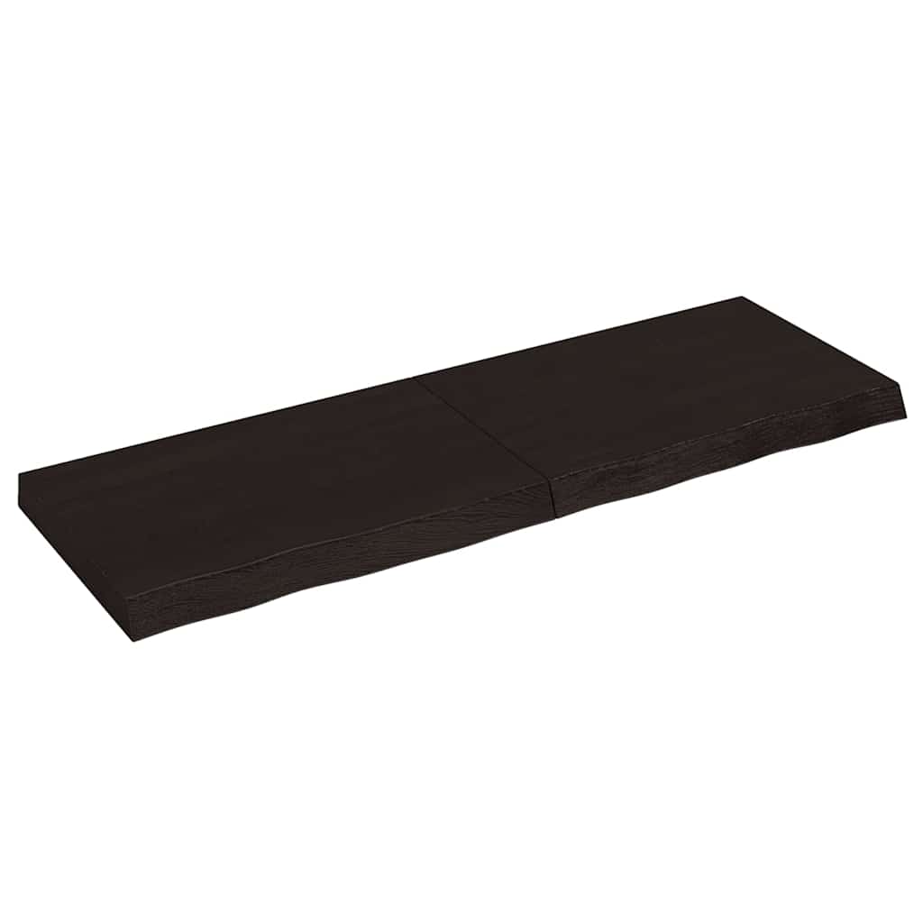 vidaXL Table Top Dark Brown 120x40x(2-6) cm Treated Solid Wood Oak 1