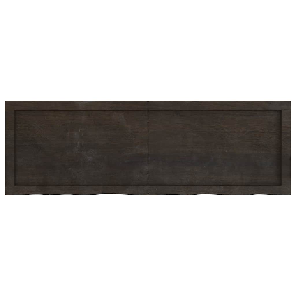 vidaXL Table Top Dark Brown 120x40x(2-6) cm Treated Solid Wood Oak 2
