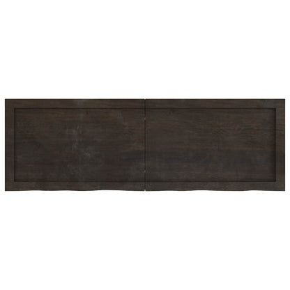 vidaXL Table Top Dark Brown 120x40x(2-6) cm Treated Solid Wood Oak 2