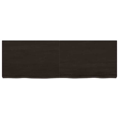 vidaXL Table Top Dark Brown 120x40x(2-6) cm Treated Solid Wood Oak 3