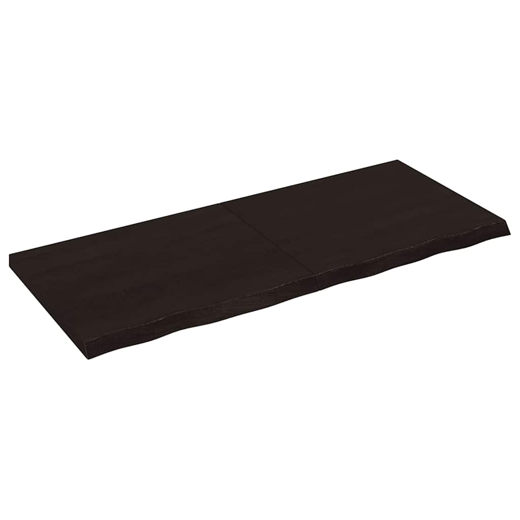 vidaXL Table Top Dark Brown 120x50x(2-4) cm Treated Solid Wood Oak 1
