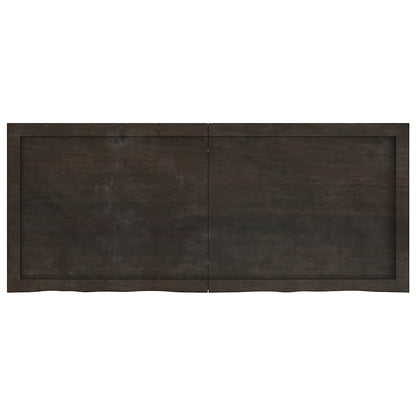 vidaXL Table Top Dark Brown 120x50x(2-4) cm Treated Solid Wood Oak 2