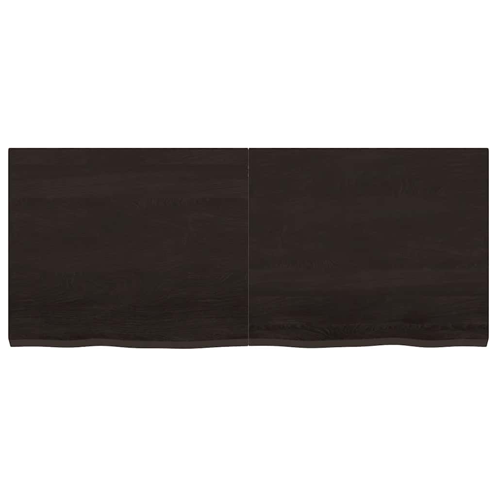 vidaXL Table Top Dark Brown 120x50x(2-4) cm Treated Solid Wood Oak 3