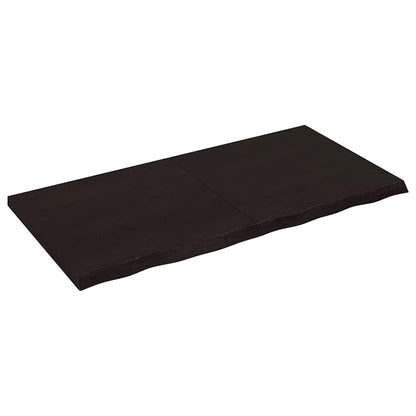 vidaXL Table Top Dark Brown 120x60x(2-4) cm Treated Solid Wood Oak 1